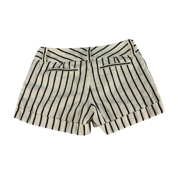 Express Linen Blend Striped Midi Low Rise Shorts Women’s 6 Coastal Grandma - Picture 2 of 11